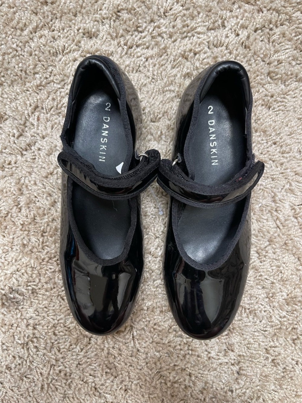 Danskin Black Patent Mary Jane Tap Dancing Shoes